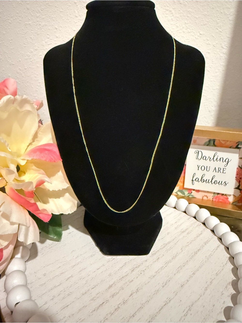 14K Yellow Gold Fine Curb Link Chain Necklace 18” 0.73g Dainty Jewelry